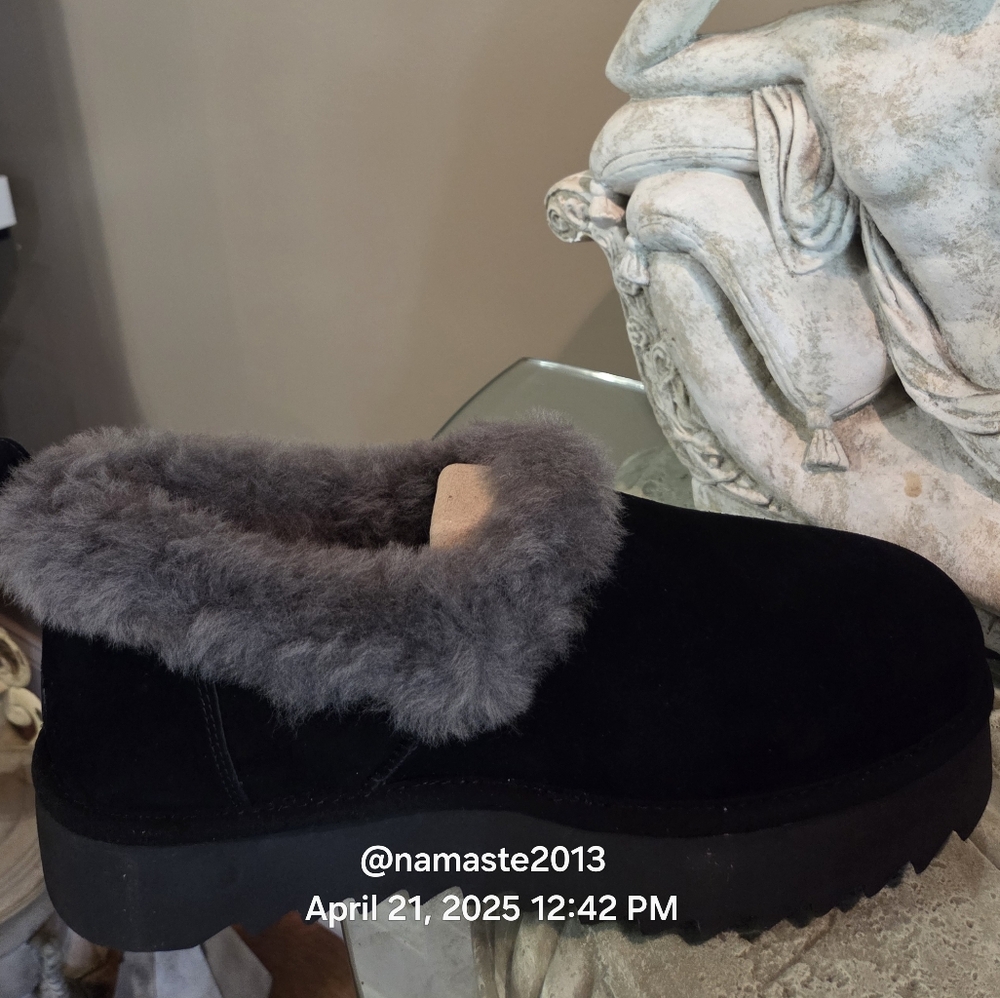 Ugg Nita Platform Suede Indoor Outdoor Slipper Designer Wool Blend #171 - Picture 13 of 16